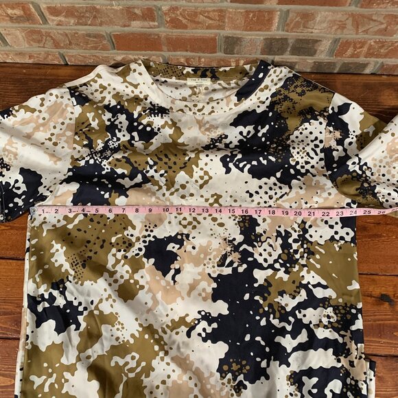 Rag & Bone Chester 100% Silk Camo Large Women's USA Oversized T-Shirt Dress EUC - Picture 9 of 13